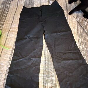 LOFT Black Wide-Leg Trousers